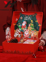 Boîte cadeau de Noël en papier d'emballage pour vêtements et chaussettes, boîte cadeau surprise avec logo personnalisé, vente chaude