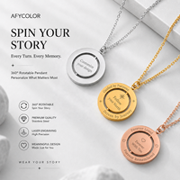 Collier pendentif rotatif double couche en acier inoxydable, tendance unisexe, vente en gros, fabricant OEM personnalisé, B2B, directement de l'usine