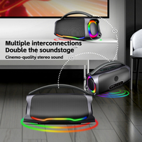 Boombox Bluetooth Portabel Baru dengan Lampu RGB, Bass Ganda, Speaker Karaoke untuk Pesta Dalam dan Luar Ruangan, Radio FM, Pemutar Musik USB