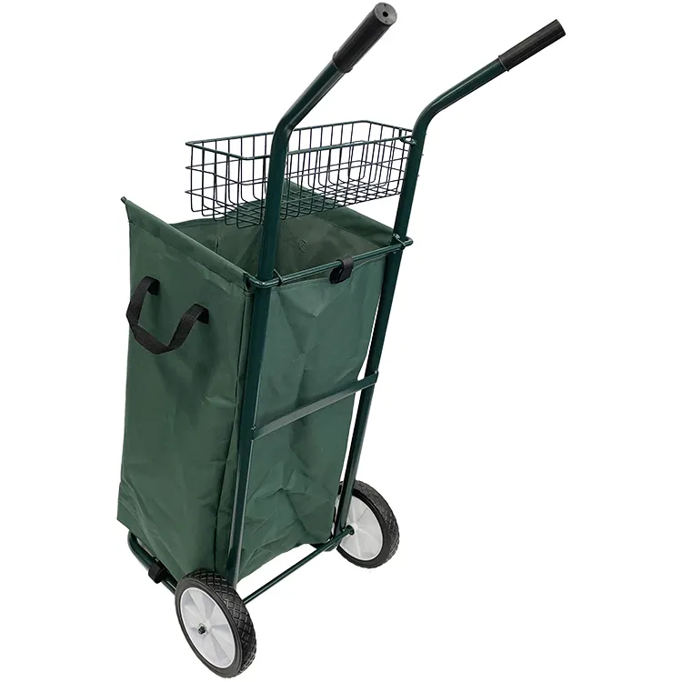 Faltbarer Canvas Leaf Handwagen Waste Collection Wagon Garden Cart mit abnehmbarem Leaf Trash Bag