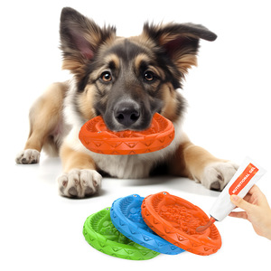 Juguete interactivo para perros con disco de goma para masticar, entrenamiento de dentición, azul, verde, naranja, 343g - Product Image 1