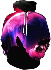Fitspi – pull à capuche avec fermeture éclair, motif loup 3d, pour adultes et enfants, sweat-shirt grande taille, vente en gros - Product Image 5
