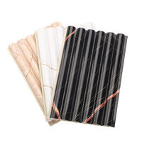 Panneau mural en PVC texturé semi-circulaire en fibre de bambou, 160 pièces, pour décoration murale intérieure minimaliste, effet grain de bois