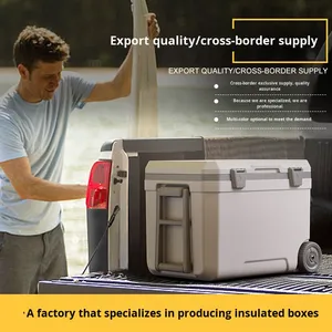 Boîte isotherme de grande capacité pour la pêche en voiture, en matériau PU moderne, avec roues de chariot, pour le <span class=keywords><strong>camping</strong></span>, boîte cadeau - Product Image 4