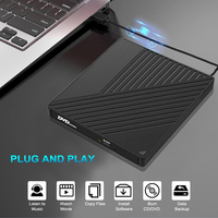 USB 3.0 Type-C External Optical Drive with SD/TF Card Reader Portable DVD Burner Fast Data Transfer for Laptop & MacBook