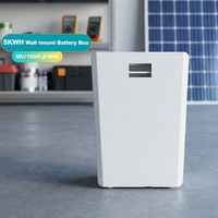 Boîtier de batterie au lithium 48V100Ah, support mural pour batterie, rack de stockage d'énergie solaire, boîtier de batterie prismatique, écran LCD, 5 kWh