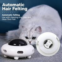 Jouet interactif intelligent pour chat Elecpet : Jouet traîneau UFO pour animaux de compagnie, avec plumes interchangeables, rechargeable par USB, pour l'entraînement et la chasse