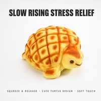 Jouet Squishy à Remontée Lente, Motif Tortue et Pain, Coque de Tortue Mignonne, Anti-Stress, Cadeau Nouveauté