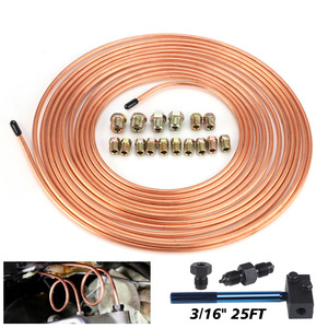 Kit de tuyaux de frein automatique, tube en cuivre de 3/16 pouces et 25 pieds avec raccords pour réparation et remplacement - Product Image 2
