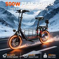 Vélo électrique pliable familial compact 500W 48V, en stock aux États-Unis, vélo de ville électrique pliable 450W 48V 12 pouces