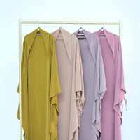 Nouveau Khimar Long Style Chador 2025 Avec Attache, Niqab Nida Modeste Pour Femmes Musulmanes, Hijab à Nouer Par-Dessus La Tête, Foulard de Prière Pour Femme