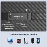 Monitor Portátil de 16 Pulgadas FHD 1200P, Monitor Horizontal y Vertical, Plug & Play, Altavoces Integrados para Laptop con Cubierta Inteligente Premium