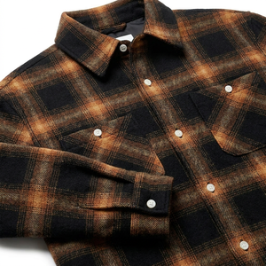 XUCHANG Camicia da Lavoro in Flanella <span class=keywords><strong>di</strong></span> <span class=keywords><strong>Lana</strong></span> <span class=keywords><strong>di</strong></span> Alta Qualità con Logo Personalizzato OEM, Overshirt <span class=keywords><strong>di</strong></span> Design a Quadri per <span class=keywords><strong>Uomo</strong></span> - Product Image 4