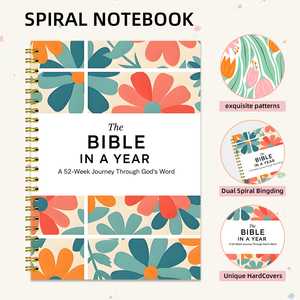 Carnet de prières personnalisé pour l'année entière, design floral, reliure spirale, dévotion quotidienne, cadeau pour les croyants, lot en gros - Product Image 2