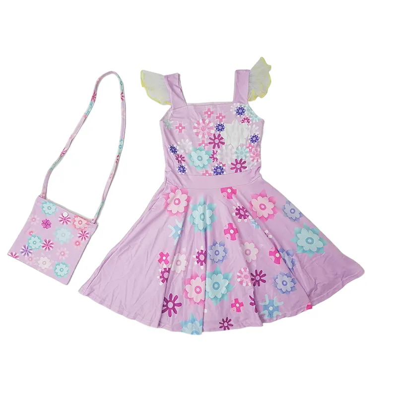 2022 Girls Sleeveless milk silk 2-8T years Old Girl Dress with pocket Children Dress Design in stocks flash sell