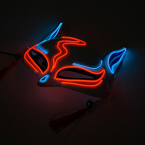 Funny Girl Masques de renard lumineux pour femmes Masque lumineux pour <span class=keywords><strong>le</strong></span> visage supérieur Glow in the Dark Cosplay Neon Disguise <span class=keywords><strong>Mask</strong></span> Supplies - Product Image 6