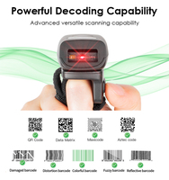Pemindai Barcode 2D/1D CMOS Effon FS03 Cincin Android Manual Hitam USB 32 Bit untuk Stok Toko Gudang Rumah Sakit Ekspres