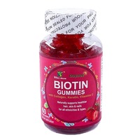 Gummies à la biotine avec collagène, kératine et vitamine C pour la santé des cheveux, de la peau et des ongles, saveur fraise, 60 unités, complément alimentaire