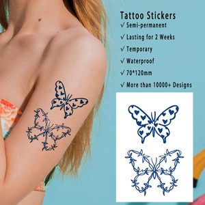 Tatuajes Temporales <span class=keywords><strong>de</strong></span> Mariposas Sexys para Mujer, Tamaño <span class=keywords><strong>Pequeño</strong></span>, Duran 2 Semanas, Adhesivos <span class=keywords><strong>de</strong></span> Papel para Cara y Cuerpo, Semipermanentes - Product Image 1