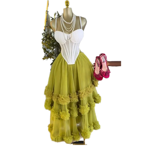 8 Ensembles Nouveauté Mode Estivale : Haut Corset Irrégulier Sans Manches <span class=keywords><strong>et</strong></span> <span class=keywords><strong>Jupe</strong></span> <span class=keywords><strong>Longue</strong></span> Superposée à Volants, Ensemble 2 Pièces Streetwear Éco-Responsable - Product Image 4