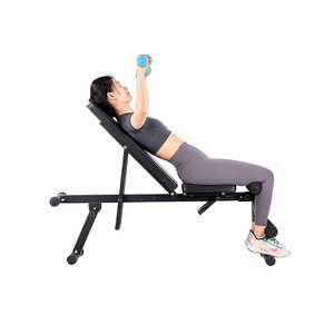 Banco ajustable para pesas, banco plegable para abdominales, equipo de fitness, silla de entrenamiento para gimnasio en casa, material de PU negro - Product Image 2