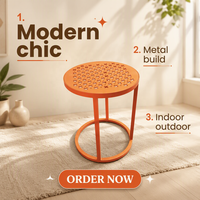 Nouvelle arrivée, table basse et table d'appoint en aluminium perforé, durable et légère, pour hôtel et villa