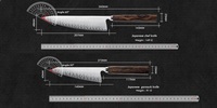 Ensemble de couteaux de cuisine en acier inoxydable à haute teneur en carbone faits à la main de qualité supérieure couteau forgé Chef Garasuki avec manche en bois Ciricote