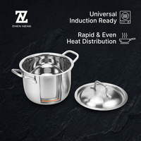 Ensemble de casseroles de cuisine haut de gamme en acier inoxydable, 4 pièces, avec corps empilable, gain de place de 75 %, avec couvercles en acier durables