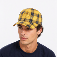 Casquette de baseball unisexe réglable de haute qualité, style britannique vintage, à carreaux gris et noir, avec broderie 3D en relief
