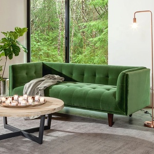 معنقدة 3 مقاعد أريكة النسيج المخملية معنقدة الاقسام أريكة لغرفة المعيشة الأرائك - Product Image 1