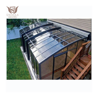 DEMEA salle de verre électrique pour Villas Mobile véranda télescopique pliant en alliage d'aluminium auvent toit plat moulage cour