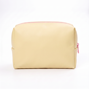 BSCI Stylish PU Leather <b>Vanity</b> Makeup <b>Bag</b> Yellow Custom Logo For Gift Giving And Daily Use Storage Org - Product Image 2
