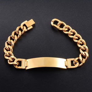 Pulsera de Acero Inoxidable de 12 mm y 22 cm con Hebilla en Blanco para Hombre y Mujer, Brazalete Curvo, Cadena Cubana, Joyería Metálica - Product Image 1