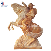 Statue de Saint George en pierre hermione, figurine de Dragon en marbre, bataille naturelle, grande taille