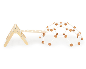 LM KIDS - Juego de Juguetes de Madera para Interiores, Tabla de Equilibrio de Madera, Piedras de Equilibrio, Domo de Escalada, Triángulo de Gimnasia - Product Image 2