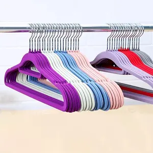 Rotating Clothes Hanger Assessed Supplier 360 Degree Rotatable Hook Soft Clothes Hanger Non Slip Flocked Velvet Hangers Black Wholesale