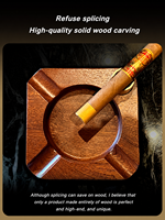 Cendrier à cigares modulaire en bois avec support métallique, quatre fentes, cendrier combiné amovible, support en bois massif sculpté, perforateur de trous