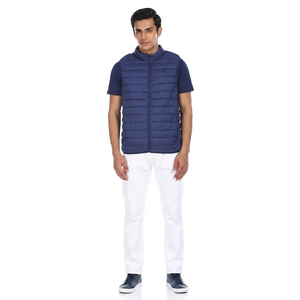 Nuevo Diseño, Chaleco Informal de Invierno para Hombre, con Logotipo Personalizado en la Parte Delantera, Cuello Alto Acolchado, Sin Mangas, Resistente al Viento y Transpirable - Product Image 1