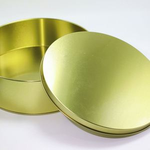 19.8*6.4 Cm Cake Tin <b>Box</b> Cookie Tin 8 Inch Container Food Tinplate Tin Cans Gold RTS Round <b>Metal</b> for Cake Crown Cap Matte 45 Pcs - Product Image 1