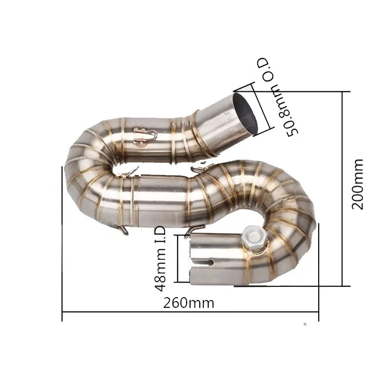 أنبوب كاتم للصوت لعادم الدراجات النارية من الفولاذ المقاوم للصدأ 1000rr ، أنبوب عادم من الفولاذ المقاوم للصدأ 1000