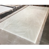 Bullnose Edge Blanc Artificielle Onyx Translucide Albâtre Marbre Carreaux pour Décoration Murale Comptoirs De Quartz en gros