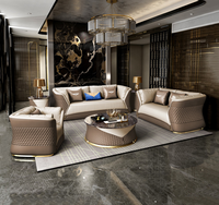 Luxuriöses Echtleder Modulares Sofa-Set Modernes Designer Wohnzimmer-Kombinationsmöbel für Hotel & Villa