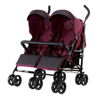 Poussette double légère Brightbebe Twin Umbrella pour bébé et tout-petit, pliage compact facile avec auvent réglable
