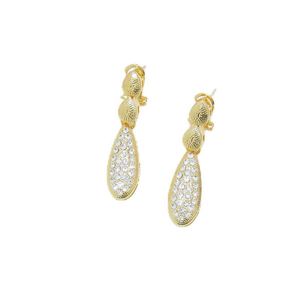 Europa Estados Unidos Conjunto de novia de alta calidad Directo de fábrica Collar de diamantes chapado en oro Pendientes de gota de agua Aleación hecha principalmente - Product Image 3