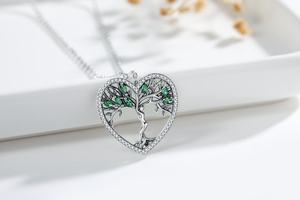 925 Sterling Silver Batu Permata <span class=keywords><strong>Spiritual</strong></span> Keluarga Pohon Kehidupan Kalung Liontin - Product Image 3