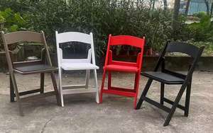 Chaises de jardin pliantes modernes en résine pour l'extérieur - Siège rembourré blanc anti-UV, capacité de 450 kg, pour mariages et usage en cuisine - Product Image 2