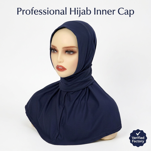 Voile instantané personnalisé en gros, prêt-à-porter, couleur unie, luxueux, en modal, avec bonnet intérieur extensible, pour musulmanes - Product Image 2