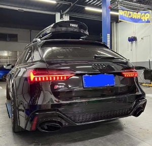 Runde pour Audi <span class=keywords><strong>A6</strong></span> Allroad <span class=keywords><strong>A6</strong></span> Avant mise à niveau RS6 Kit de carrosserie de haut rang calandre de pare-chocs avant embouts d'échappement de pare-chocs arrière pièces automobiles - Product Image 3