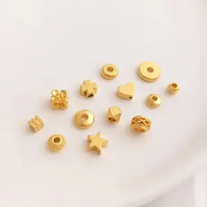 Lager verfügbar Matt 18 Karat vergoldet Designer Diy Perlen Charms für Schmuck herstellung 316l Edelstahl Star Donut Spacer Perlen