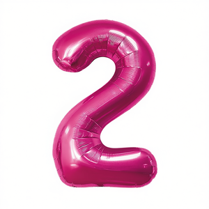 Globo de aluminio fucsia número 2 de Party Love, 80 cm, decoración para fiestas de cumpleaños infantiles - Product Image 4